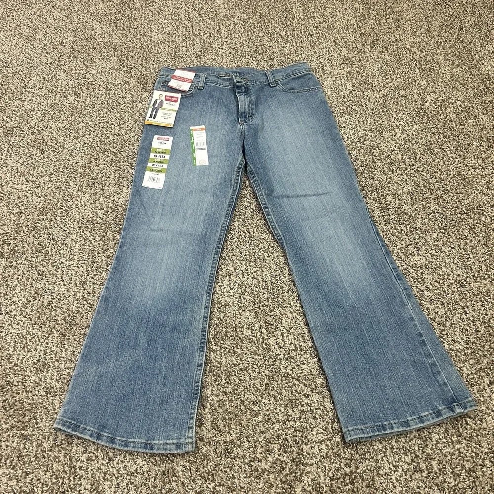 Wrangler Jeans Boy's Five Star Classic Boot Fit Size 14 Denim Adjustable Waist